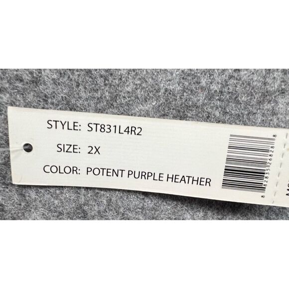 Zac & Rachel Sweater Women 2XL Potent Purple Heather Pullover Zip Detail Stretch - Picture 10 of 15